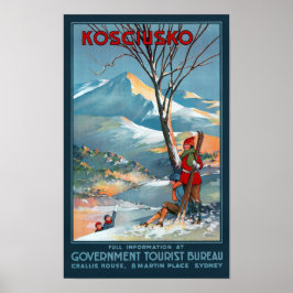Kosciusko Vintage Reis Poster teruggezet