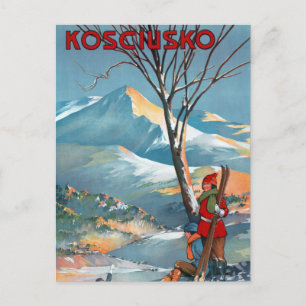 Kosciusko Vintage Reis Poster teruggezet Briefkaart