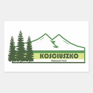 Kosciuszko National Park Groene Strepen Rechthoekige Sticker