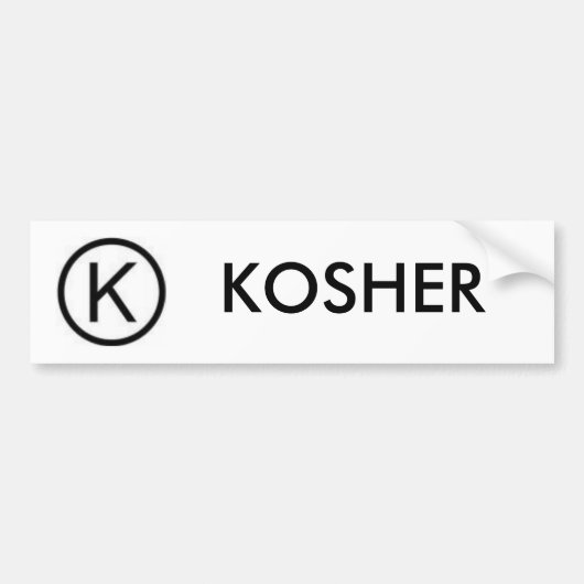 KOSHER BUMPERSTICKER (Voorkant)
