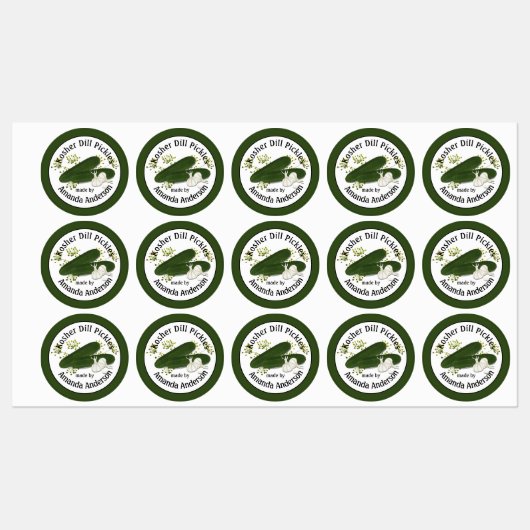 Kosher Dill Picks Étiquette (Feuille)