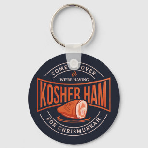 Kosher Ham voor Chrismukkah Hanukkah Sleutelhanger