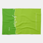 Kosher Kitchen Script Parve met Hebreeuws Green Theedoek (Horizontaal)