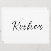 Kosher-teken | Stijlvol handschrift (Voorkant / Achterkant)