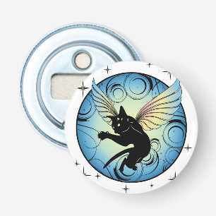 Kosmic Cat Moon en Stars Button Flesopener