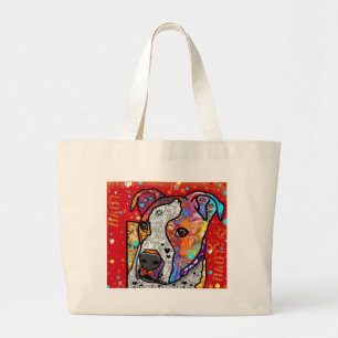 Kosmic Pit Bull - Helderkleurig - Cadeauidee Grote Tote Bag