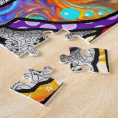 Kosmic Pit Bull - Helderkleurig - Cadeauidee Legpuzzel (Zijkant)