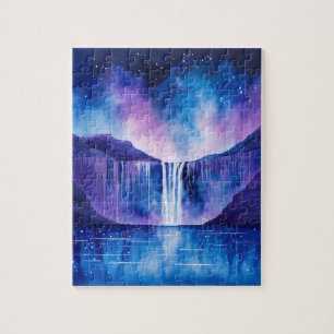 Kosmieke Waterval Paars Blauw Legpuzzel