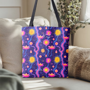 Kosmisch Bloempatroon – Hemelse Botanische Kunst Draagtas