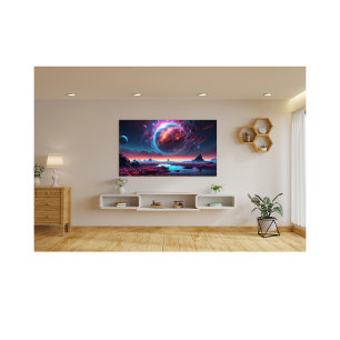 Kosmisch Dreamscape met Vurige Planeet Foto Afdruk