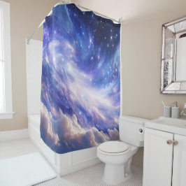 Kosmisch Dreamscape: wervelende nevel en Sterrenna Douchegordijn