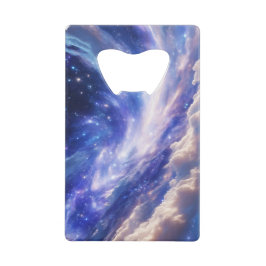 Kosmisch Dreamscape: wervelende nevel en Sterrenna Kredietkaart Flessenopener