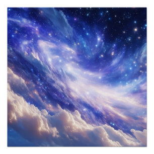 Kosmisch Dreamscape: wervelende nevel en Sterrenna Perfect Poster
