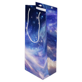Kosmisch Dreamscape: wervelende nevel en Sterrenna Wijn Cadeautas