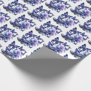 Kosmisch Glitter Vlinders Patroon Cadeaupapier
