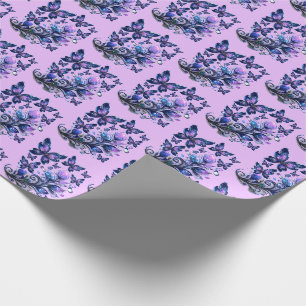 Kosmisch Glitter Vlinders Patroon Roze Cadeaupapier