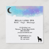 ** Kosmisch. Howling Wolf Rainbow Shaman Moon Vierkante Visitekaartje (Achterkant)