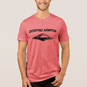 Kosmisch karma (vuurbal rood en zwart) Tri-Blend shirt