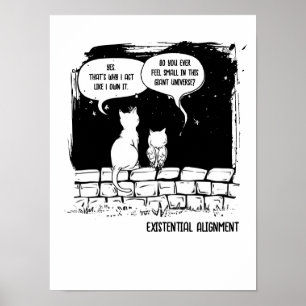 Kosmisch kattenperspectief grappige kattenkunst poster