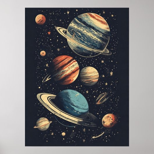 kosmisch landschap poster (Voorkant)
