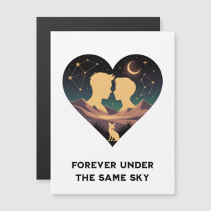 Kosmisch liefdesverhaal Hart met geliefden en Vos 