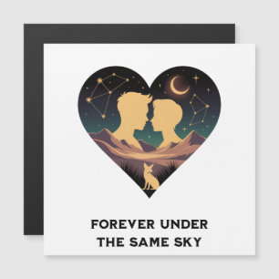 Kosmisch liefdesverhaal Hart met geliefden en Vos 