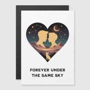 Kosmisch liefdesverhaal Hart met geliefden en Vos 