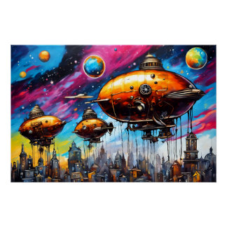 kosmisch luchtschip perfect poster