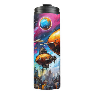 kosmisch luchtschip thermosbeker