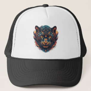 Kosmisch Luipaardportret Met Mystiek Effect Trucker Pet