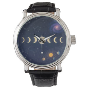 Kosmisch ontwerp horloge