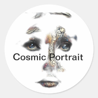 kosmisch portret ronde sticker