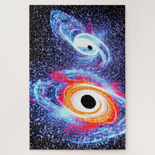 Kosmisch Sinaasappel Rood en Blauw Buitenruimte Ti Legpuzzel