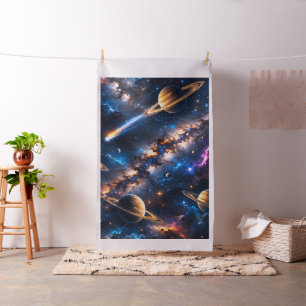 Kosmisch sterrenstelsel en planeet ruimte ontwerp stof