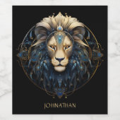 Kosmisch sterrenteken Glam Astrologie Symbool Cust Wijn Etiket (Enkel label)