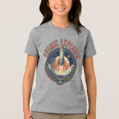 Kosmisch verkenner raketschip toekomstige ruimte Tri-Blend shirt (Voorkant)