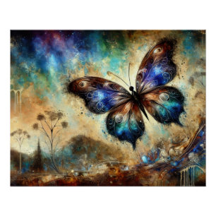 Kosmisch Vlinder Fantasie Kunstwerk Perfect Poster