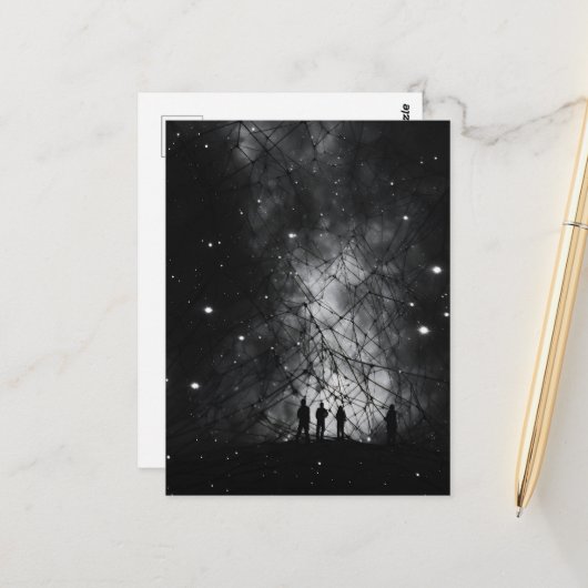 Kosmisch web en sterrenhemel briefkaart (Voorkant / Achterkant in situ)