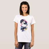 Kosmisch Wit Paard T-shirt (Voorkant volledig)