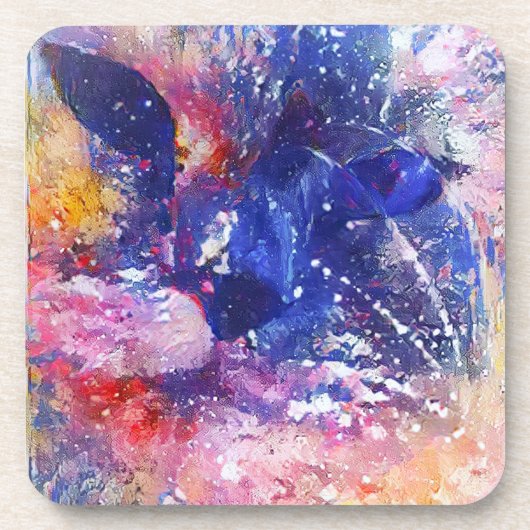 Kosmische Abstracte Cat Dreamscape Bier Onderzetter (Voorkant)