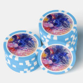 Kosmische Abstracte Cat Dreamscape Poker Chips (Opstapeling)