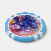 Kosmische Abstracte Cat Dreamscape Poker Chips (Enkel)