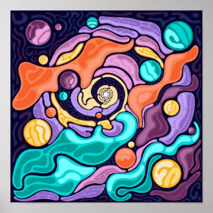 kosmische Abstracte werveling Poster