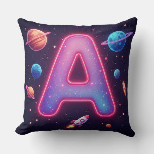 🚀 Kosmische Alfabet Letter A Raketten Sterren 🚀 Kussen