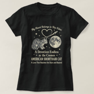 Kosmische Amerikaans Korthaar Kat Ruimte Kunst T-shirt