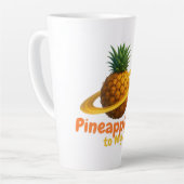 Kosmische ananas met Saturnus Ring Orbit Latte Mok (Linkerhoek)