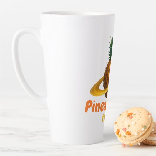 Kosmische ananas met Saturnus Ring Orbit Latte Mok (In situ)