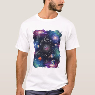 Kosmische & Astrologische Hemel & Dierenriem Graph T-shirt