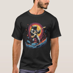 Kosmische astronaut gitarist t-shirt