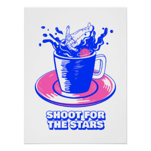 Kosmische Avonturen Ruimte Kunst Astronaut Brew Perfect Poster